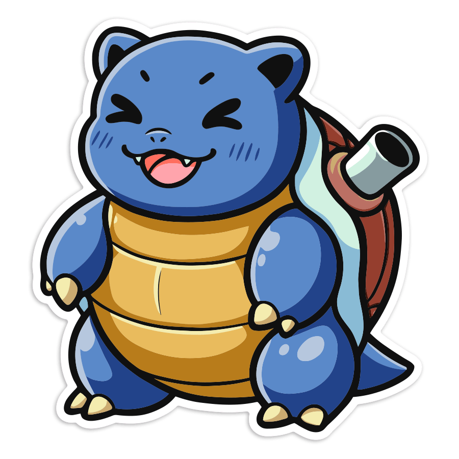 Car & Motorbike Stickers: Blastoise happy chibi Pokémon