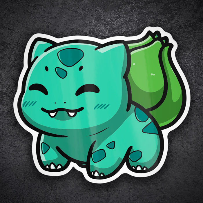 Car & Motorbike Stickers: Bulbasaur Chibi Pokémon