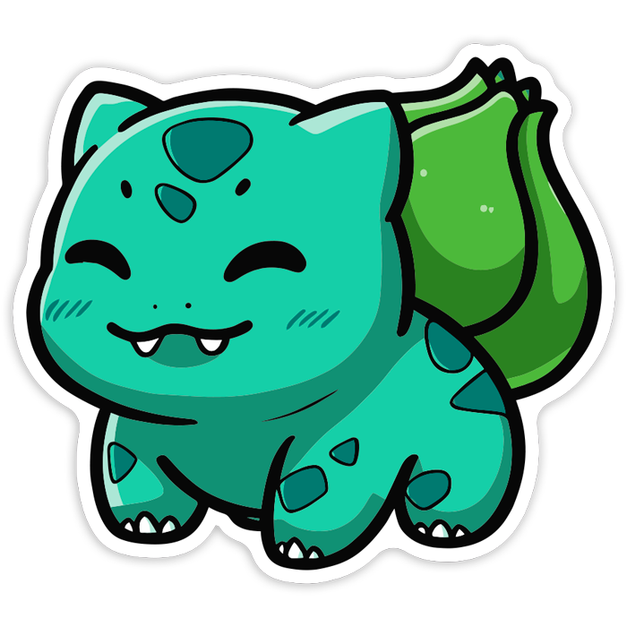 Car & Motorbike Stickers: Bulbasaur Chibi Pokémon
