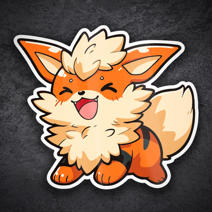 Car & Motorbike Stickers: Arcanine Chibi Pokémon