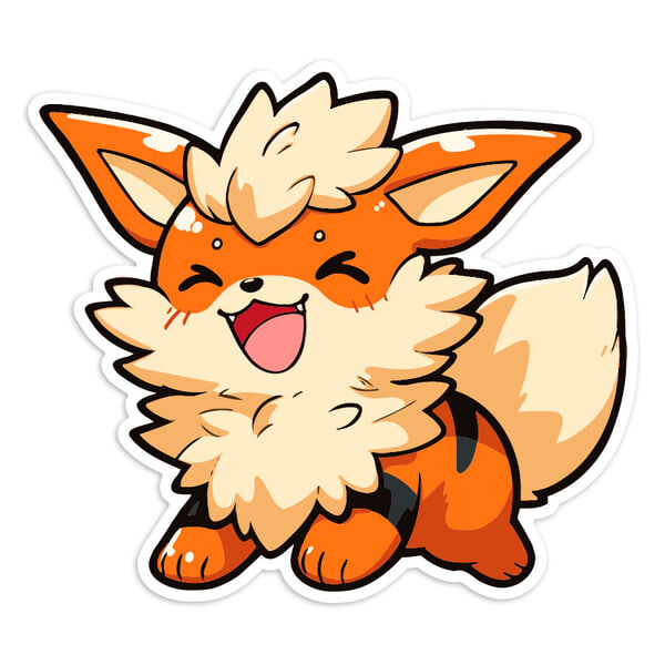Car & Motorbike Stickers: Arcanine Chibi Pokémon
