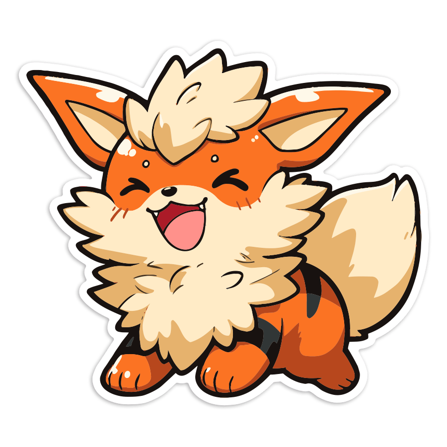 Car & Motorbike Stickers: Arcanine Chibi Pokémon
