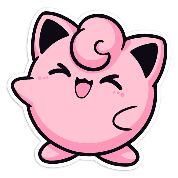 Car & Motorbike Stickers: Jigglypuff Chibi Pokémon