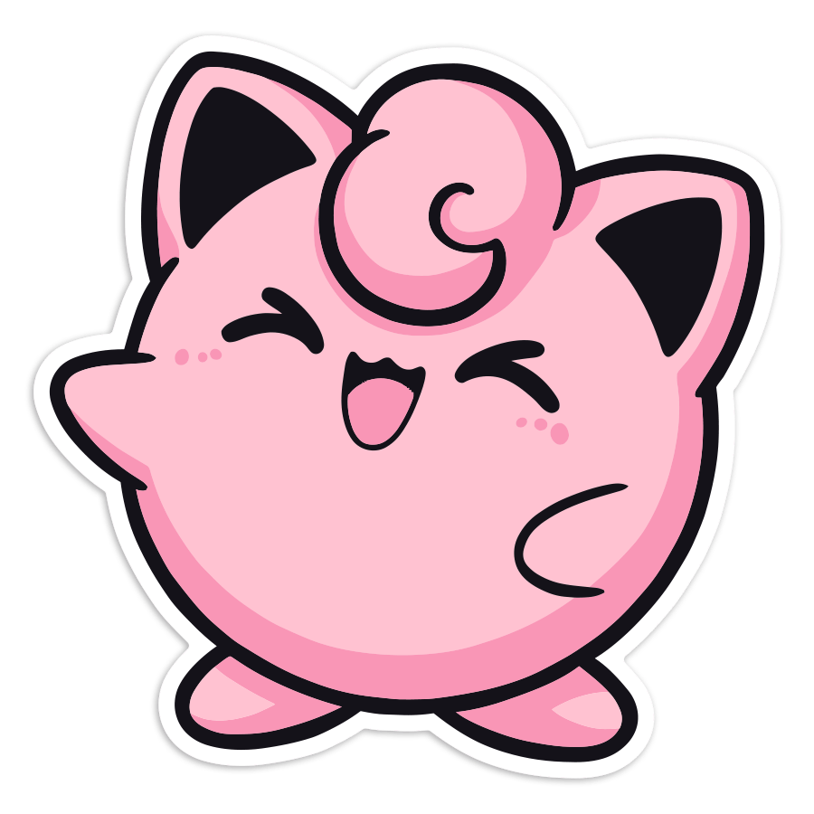 Car & Motorbike Stickers: Jigglypuff Chibi Pokémon