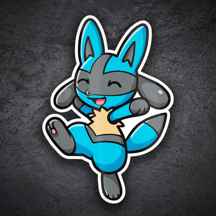 Car & Motorbike Stickers: Lucario Chibi Pokémon