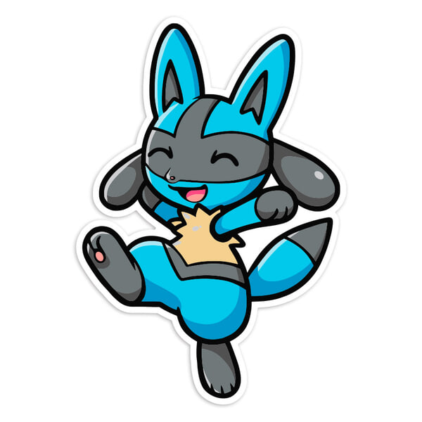 Car & Motorbike Stickers: Lucario Chibi Pokémon