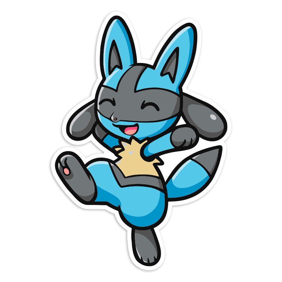 Car & Motorbike Stickers: Lucario Chibi Pokémon