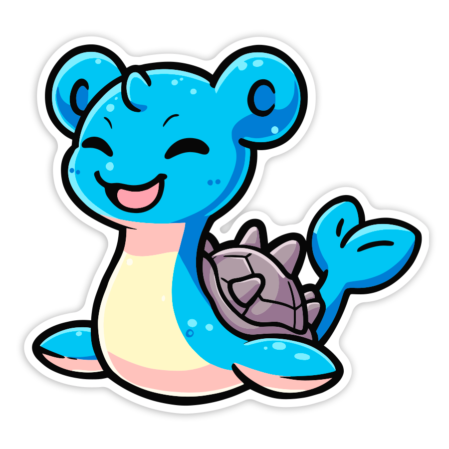 Car & Motorbike Stickers: Lapras Chibi Pokémon