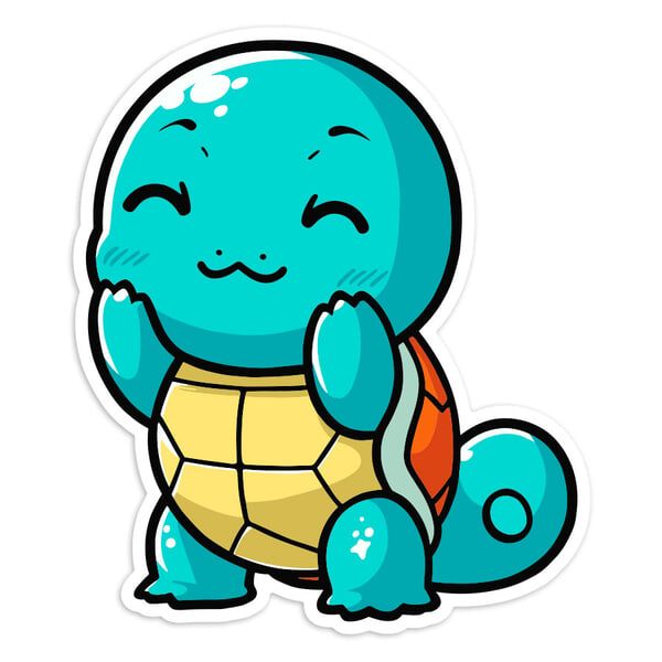 Car & Motorbike Stickers: Chibi Squirtle Pokémon