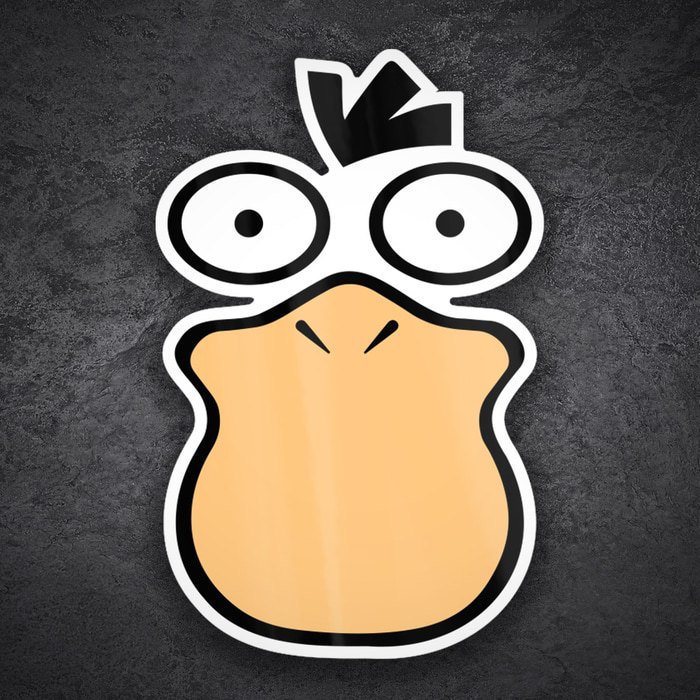 Car & Motorbike Stickers: Classic Confused Psyduck Face
