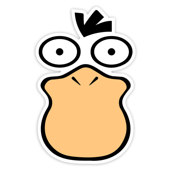 Car & Motorbike Stickers: Classic Confused Psyduck Face