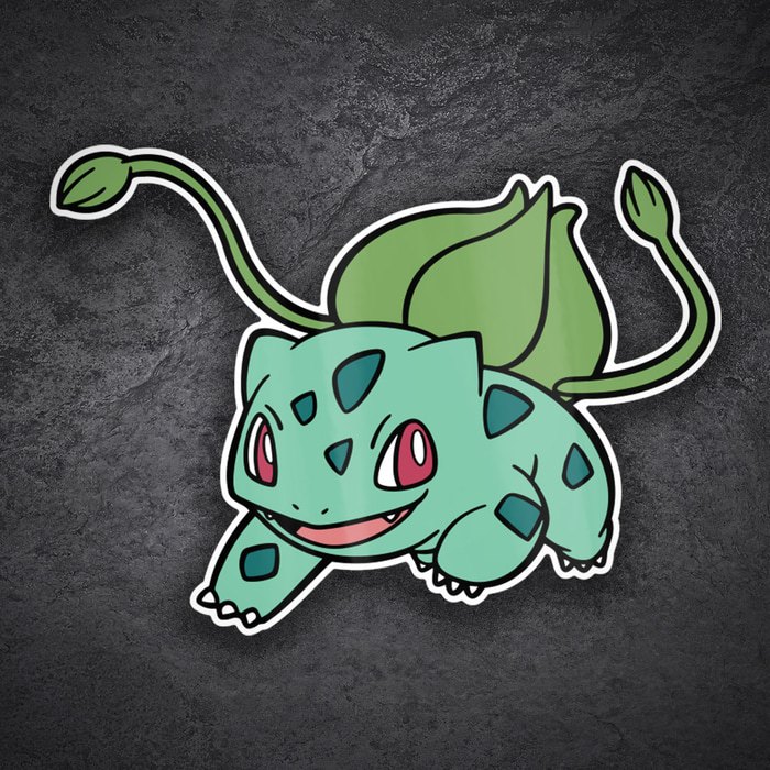 Car & Motorbike Stickers: Bulbasaur Charging