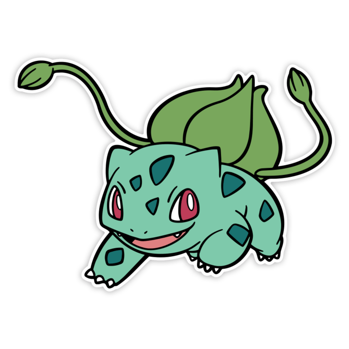 Car & Motorbike Stickers: Bulbasaur Charging