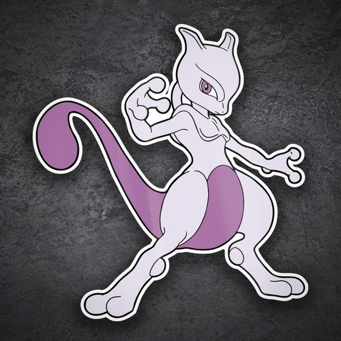 Car & Motorbike Stickers: Mewtwo Battle Stance Sticker
