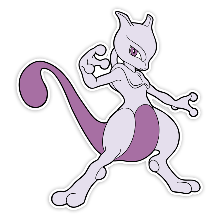 Car & Motorbike Stickers: Mewtwo Battle Stance Sticker