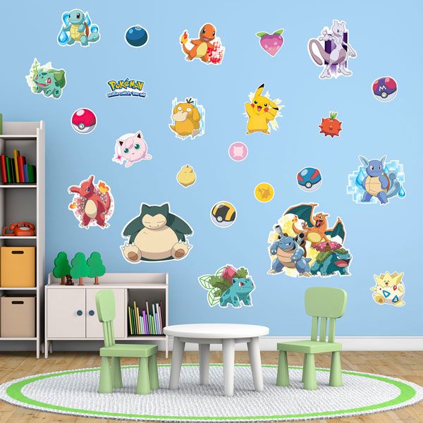 Stickers for Kids: Set 24X Pokemon Gotta Catch'em all