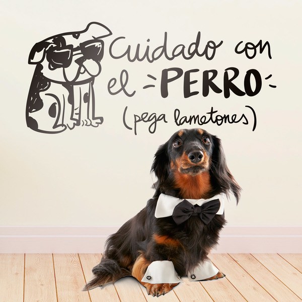 Stickers for Kids: Cuidado con el perro (pega lametones)