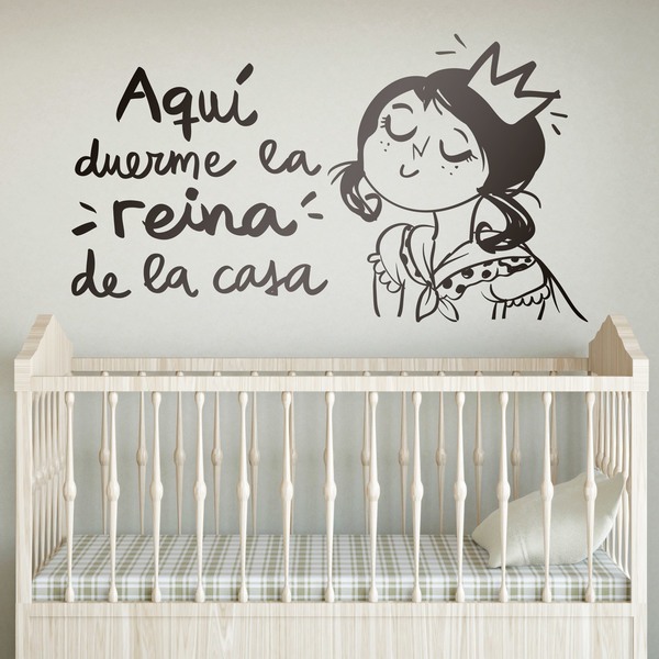 Kids Wall Sticker Here Sleeps The Queen Of The House Muraldecal Com