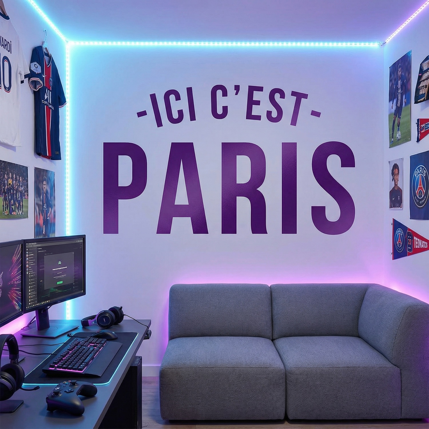 Wall Stickers: PSG Ici c&acute;est Paris
