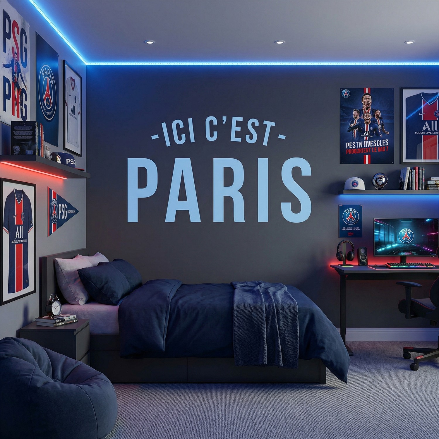 Wall Stickers: PSG Ici c&acute;est Paris