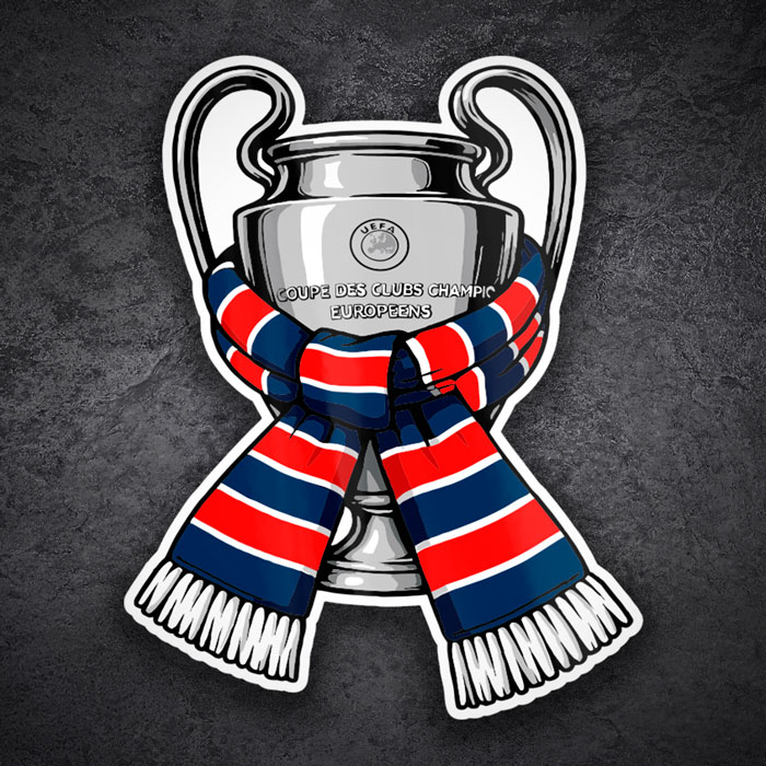 Wall Stickers: Champions Cup Sticker with PSG Scarf