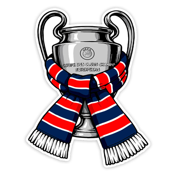 Wall Stickers: Champions Cup Sticker with PSG Scarf