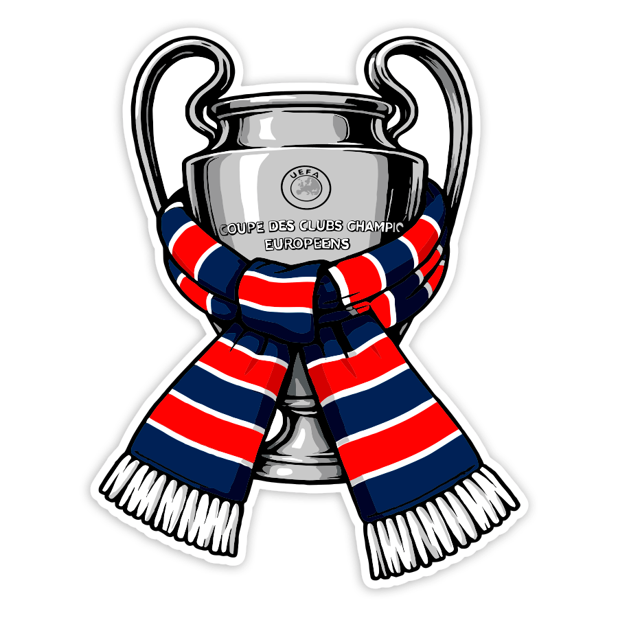 Wall Stickers: Champions Cup Sticker with PSG Scarf