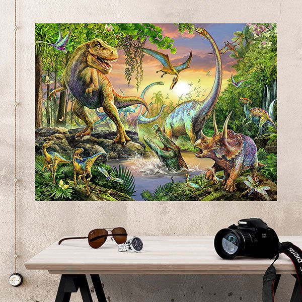 Wall Stickers: Adhesive poster Dinosaurs in the Jungle