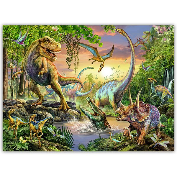 Wall Stickers: Adhesive poster Dinosaurs in the Jungle