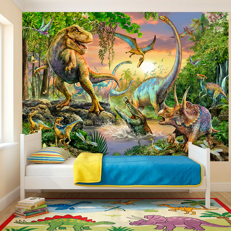 Adhesive poster Dinosaurs in the Jungle 3