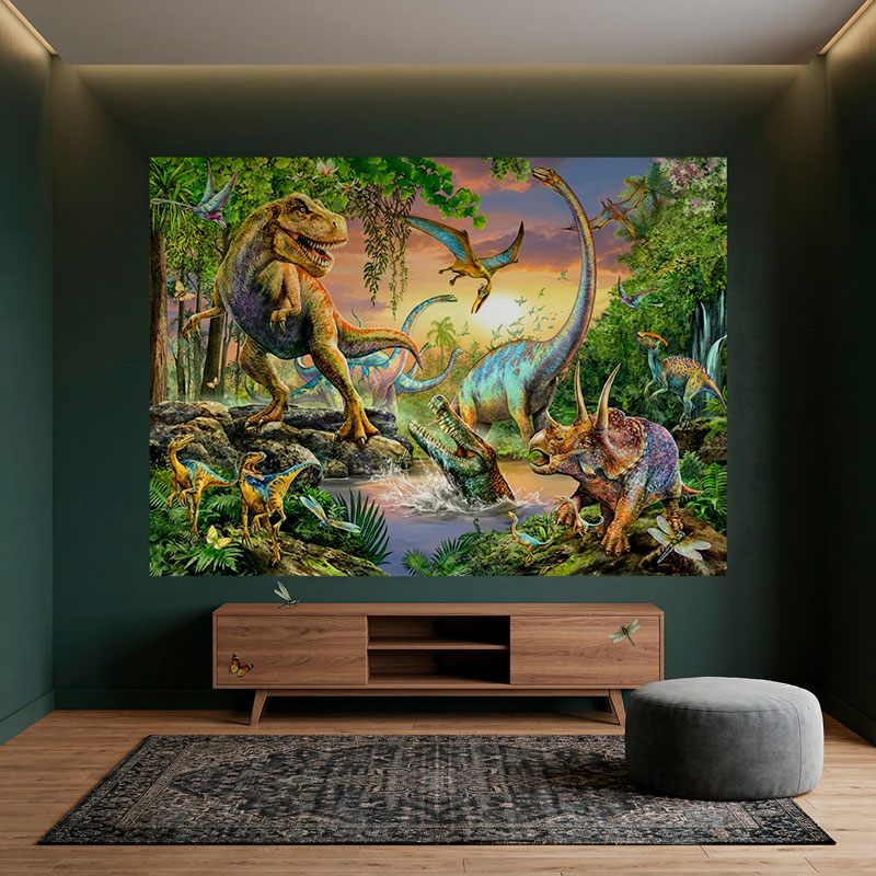 Adhesive poster Dinosaurs in the Jungle 4