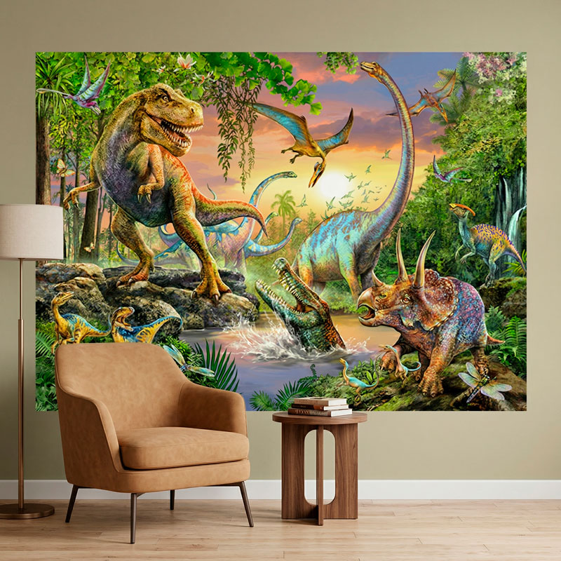 Adhesive poster Dinosaurs in the Jungle 5