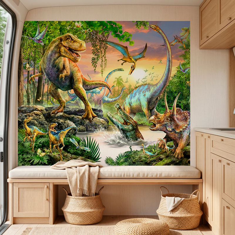 Adhesive poster Dinosaurs in the Jungle 6