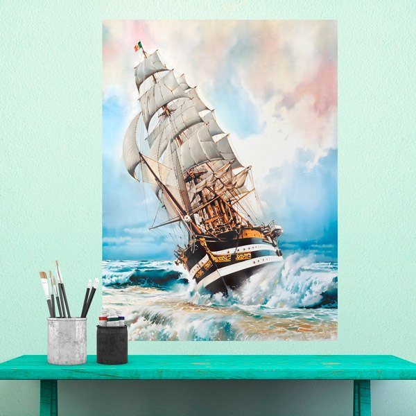 Wall Stickers: Ship sailing the seas