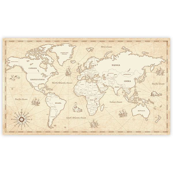 Wall Stickers: Adhesive poster Ancient pirate world map