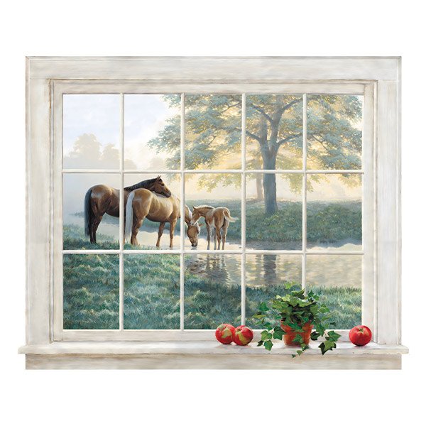 Wall Stickers: Horses window