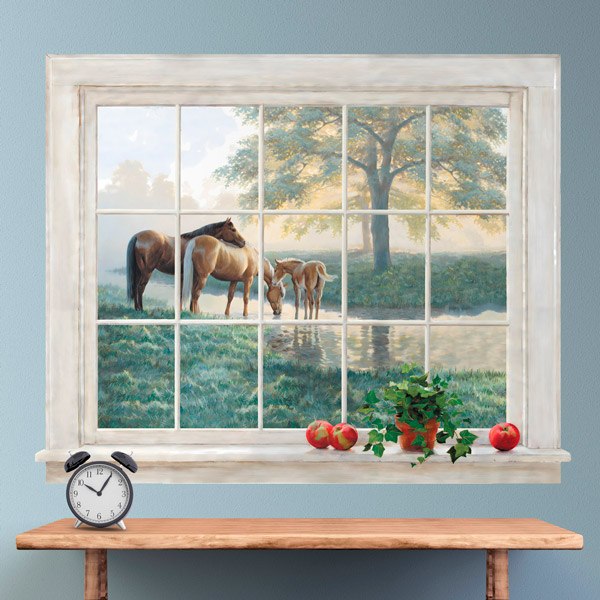 Wall Stickers: Horses window