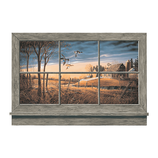 Wall Stickers: Window sunset ducks