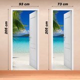 Wall Stickers: Open door palm and beach 4
