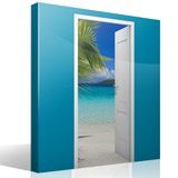 Wall Stickers: Open door palm and beach 7