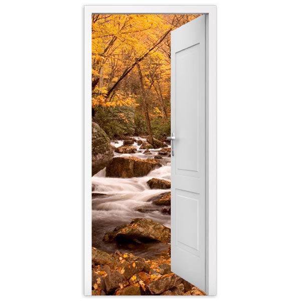 Wall Stickers: Open door spring in the forest