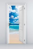 Wall Stickers: Open door to the beach and clouds 5