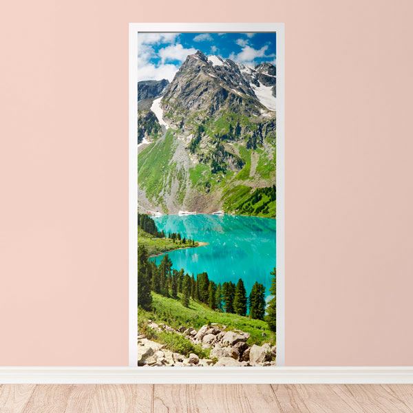 Wall Stickers: Door mountain and a lake