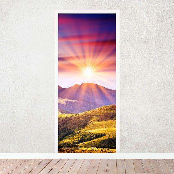 Wall Stickers: Door mountain and sunset