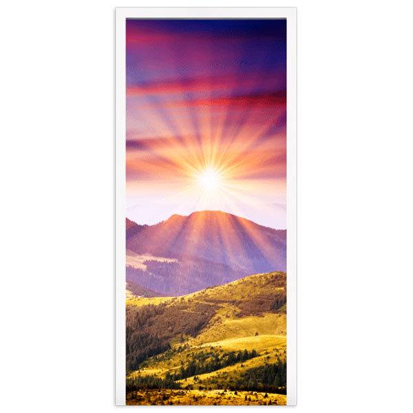 Wall Stickers: Door mountain and sunset