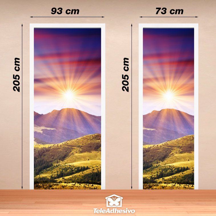 Wall Stickers: Door mountain and sunset