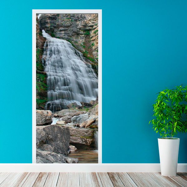 Wall Stickers: Door waterfall and stones