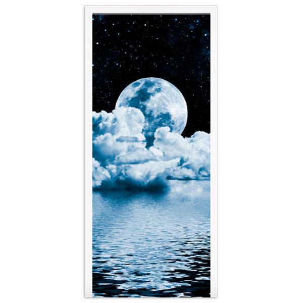 Wall Stickers: Door Moon Over Sea