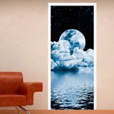 Wall Stickers: Door Moon Over Sea 3