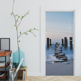 Wall Stickers: Door log bridge on the beach 5